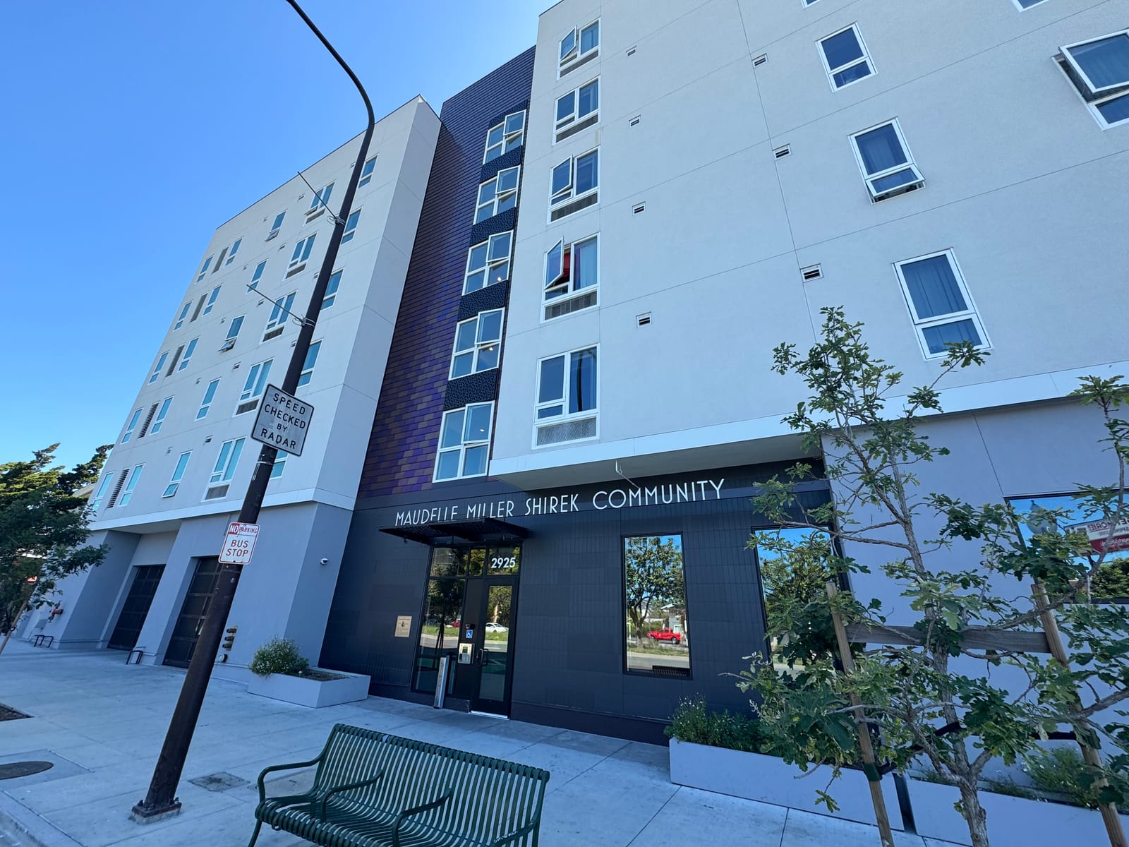 Maudelle Miller Shirek Community, a five-story affordable housing building in Berkeley, CA.